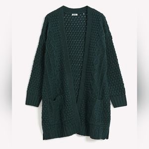 Cable Knit Open Cardigan
